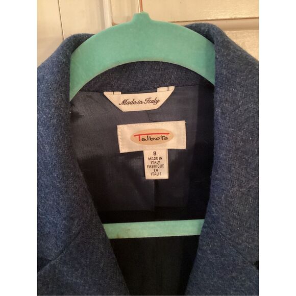 Talbots 100% Wool Tweed Blazer Jacket Sz 8 Vintage Lined Made in Italy - Picture 2 of 7